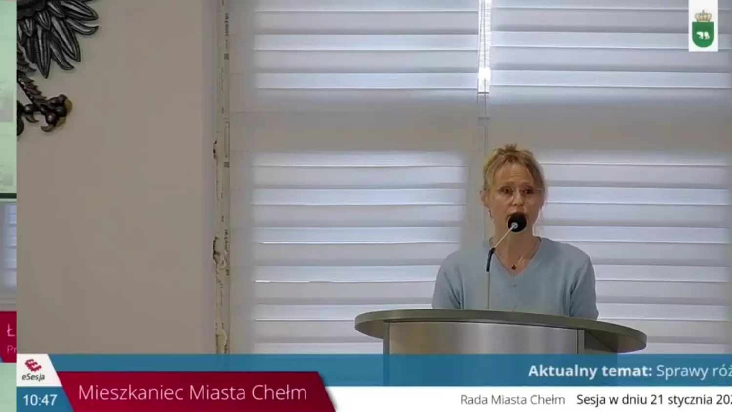 O schronisku na sesji RM Chełm. Mówi Barbara Stafińska, mieszkanka Chełma