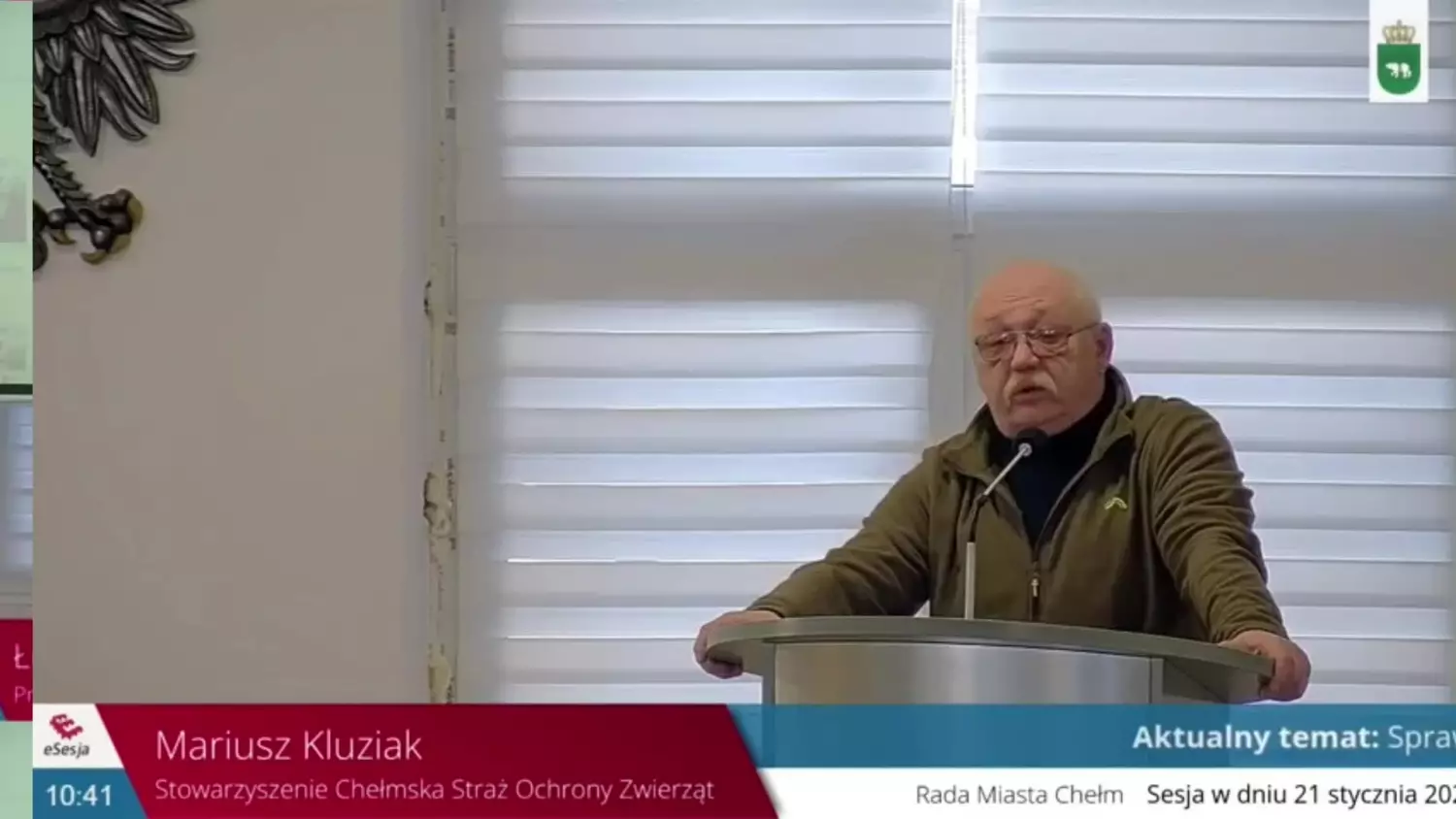 O schronisku na sesji RM Chełm. Mówi Mariusz Kluziak, Stowarzyszenie Chełmska Straż Ochrony Zwierząt